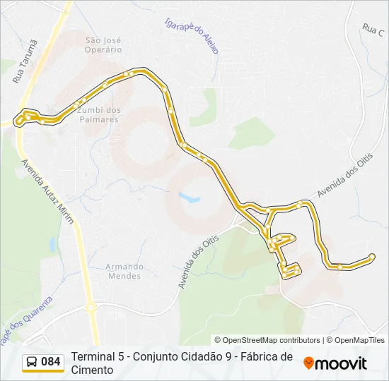 084 Bus Line Map