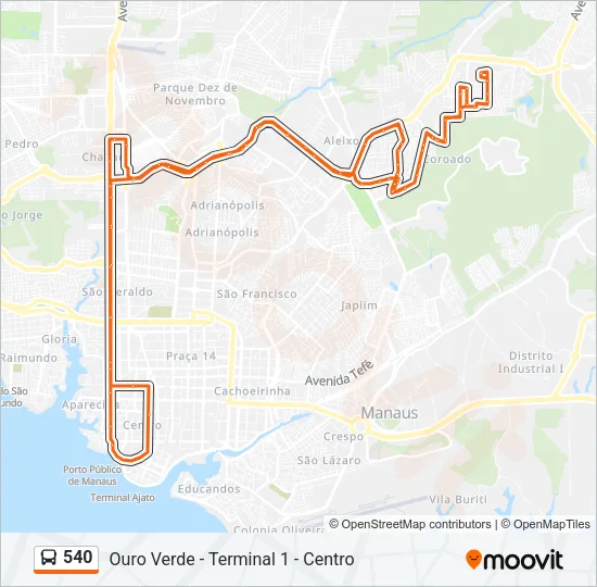 540 Bus Line Map