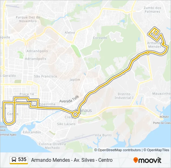 535 Bus Line Map