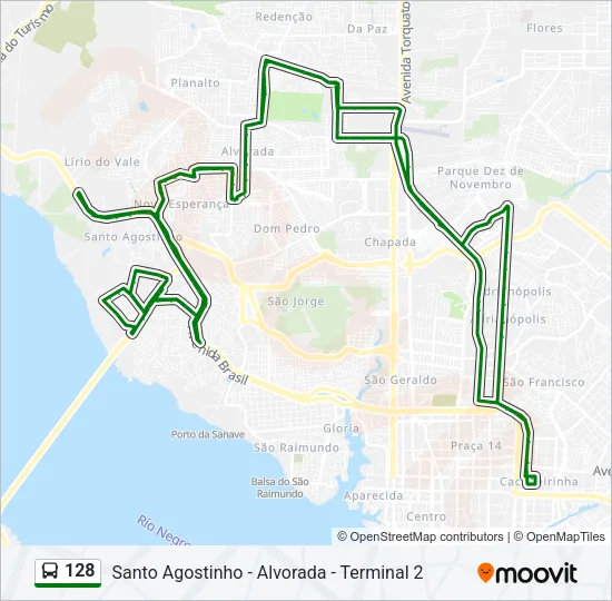 128 Bus Line Map
