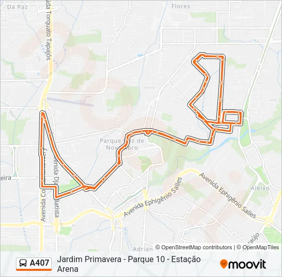 A407 Bus Line Map