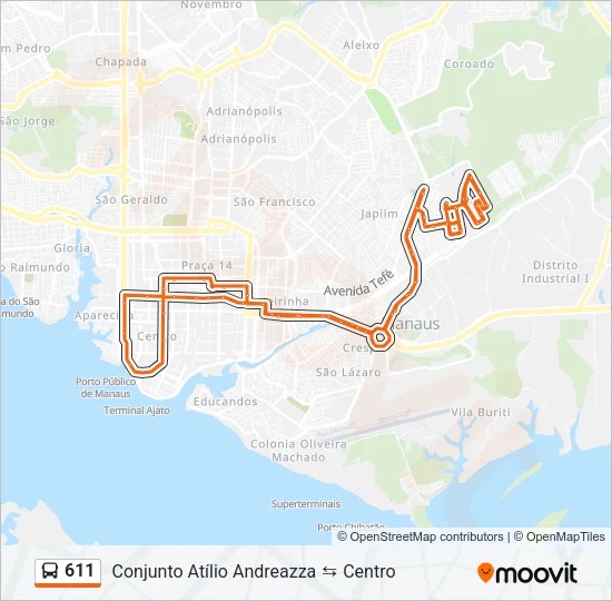 611 Bus Line Map