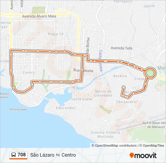 708 Bus Line Map