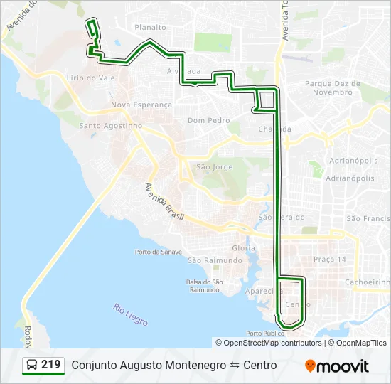 219 Bus Line Map