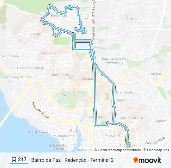 217 Bus Line Map