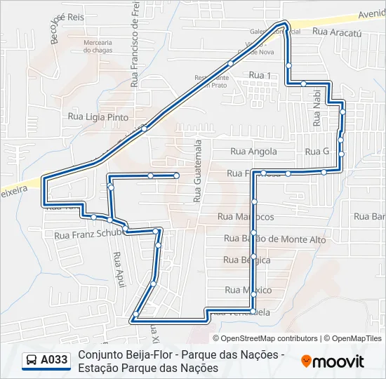 A033 Bus Line Map
