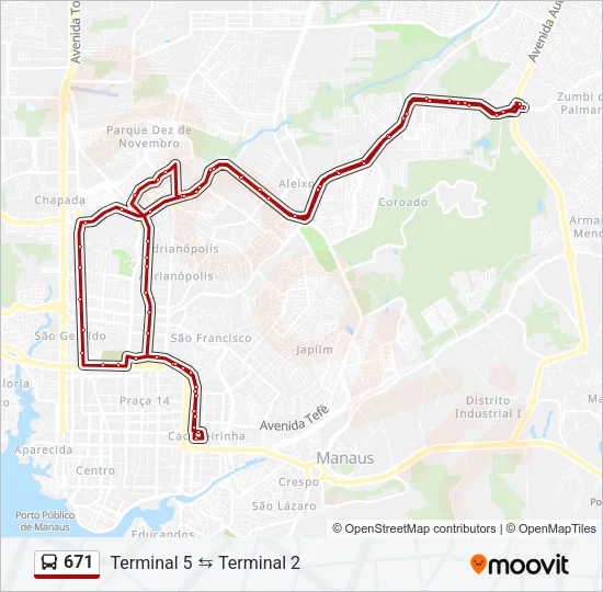 671 Bus Line Map