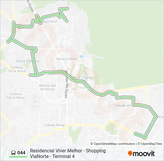044 Bus Line Map