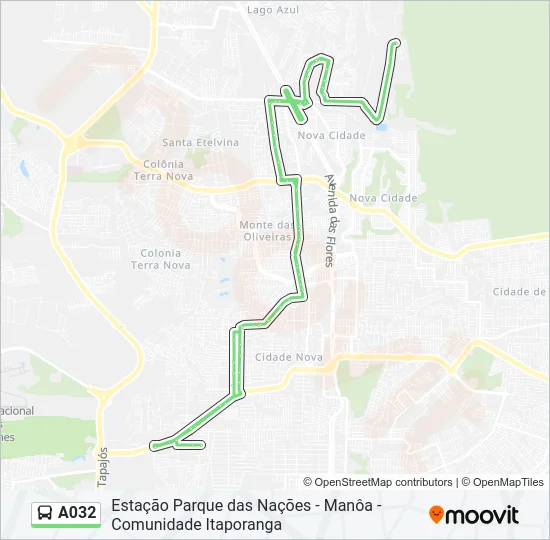 A032 Bus Line Map