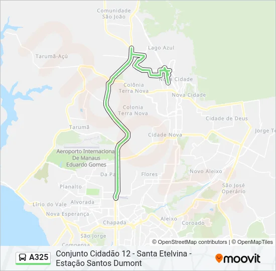A325 Bus Line Map