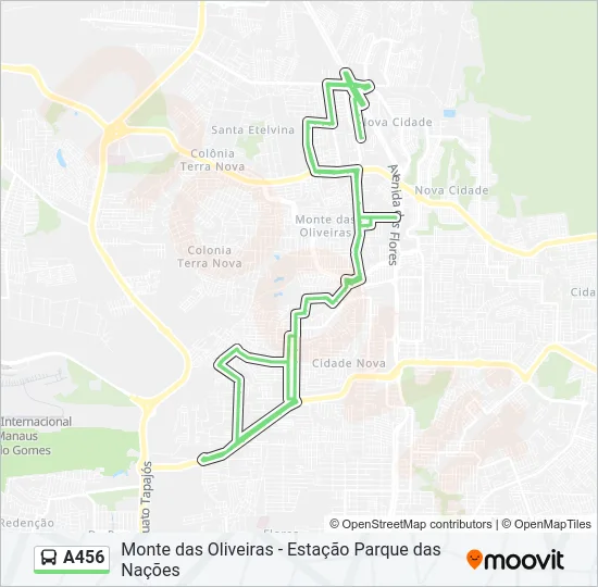 A456 Bus Line Map