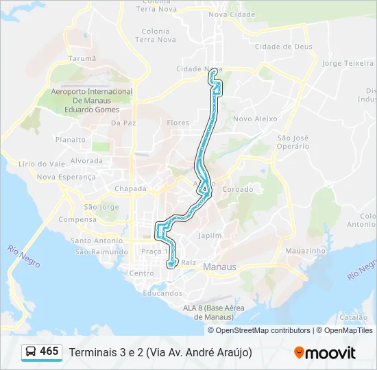 465 Bus Line Map