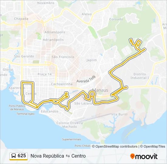 625 Bus Line Map