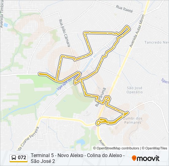 Mapa de 072 de autobús