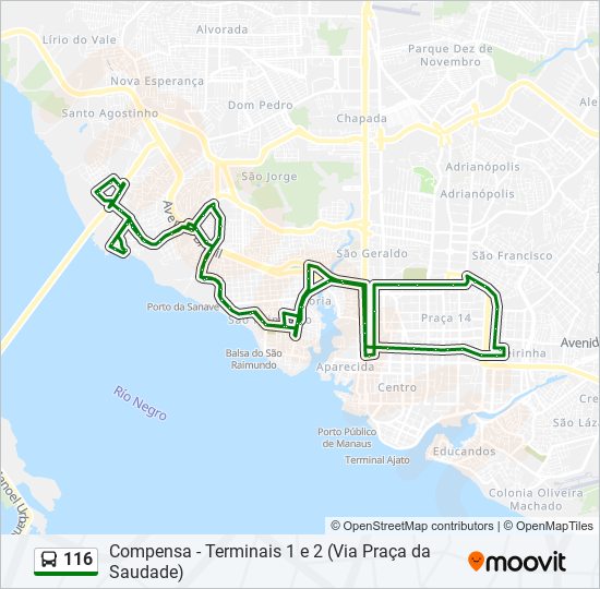 116 bus Line Map