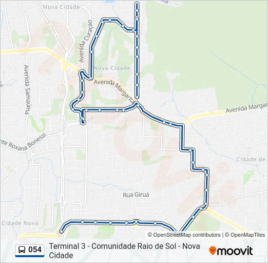 054 Bus Line Map