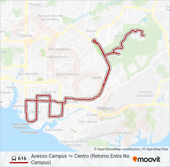 616 Bus Line Map