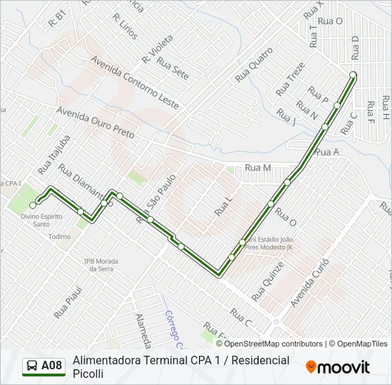 A08 Bus Line Map