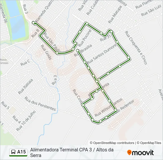A15 Bus Line Map