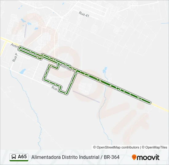A65 Bus Line Map