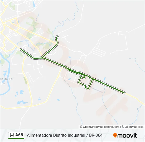 A65 Bus Line Map