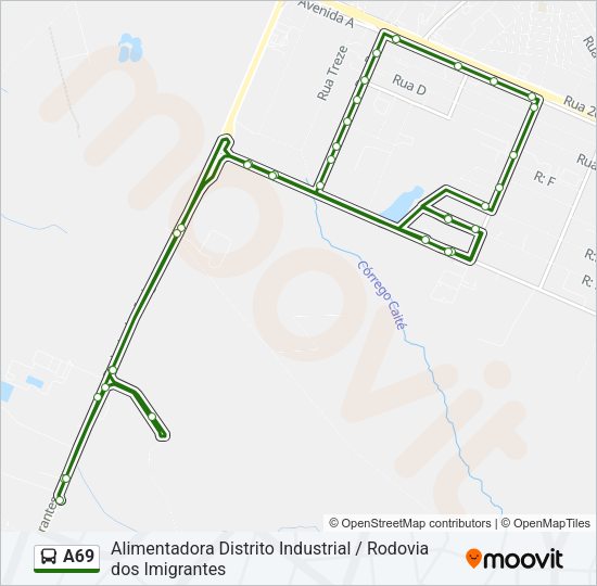A69 Bus Line Map