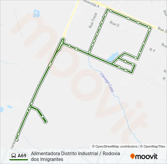 A69 Bus Line Map