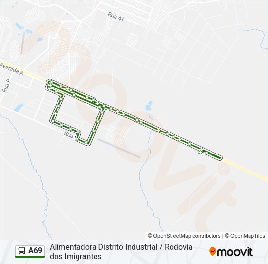A69 Bus Line Map