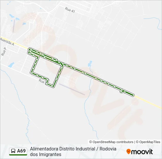A69 Bus Line Map