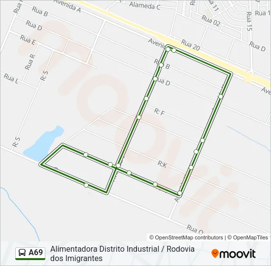 A69 Bus Line Map