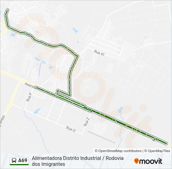 A69 Bus Line Map