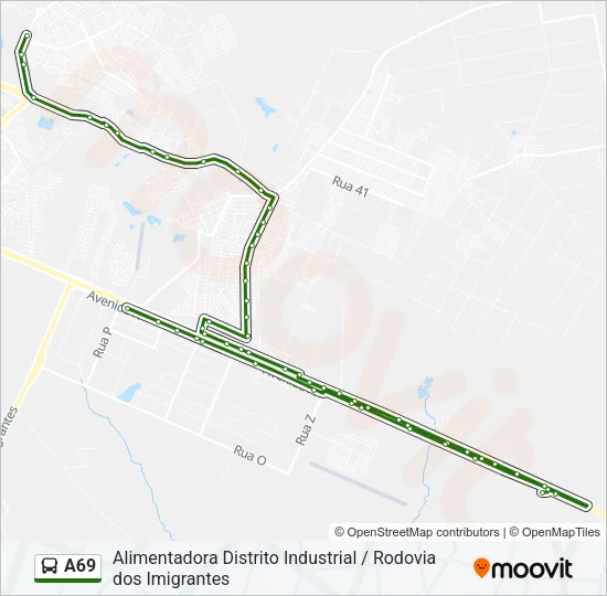 A69 Bus Line Map