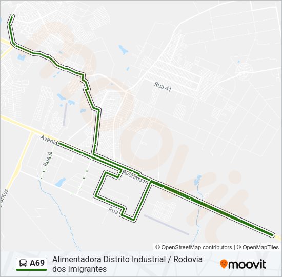 A69 Bus Line Map