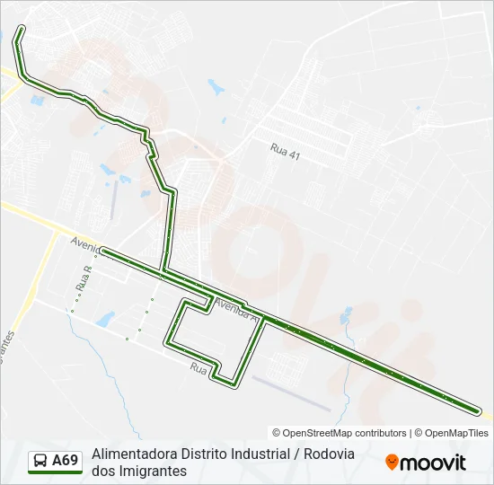 A69 Bus Line Map