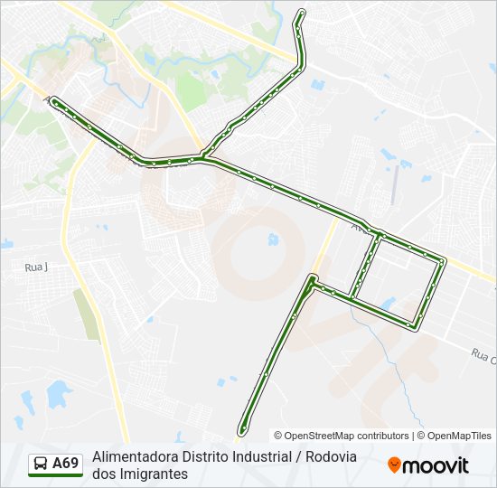 A69 Bus Line Map