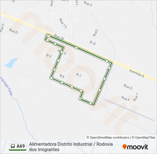 A69 Bus Line Map