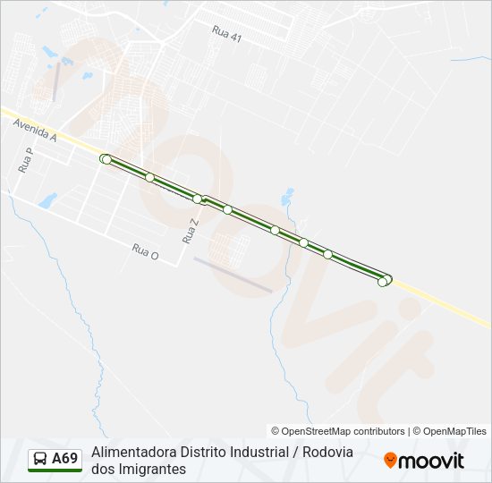 A69 Bus Line Map