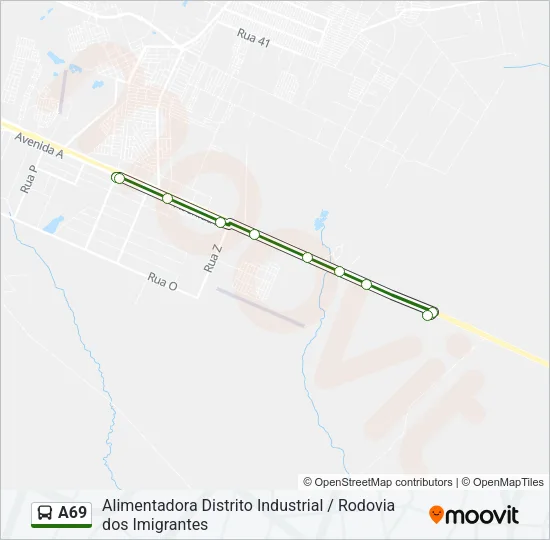 A69 Bus Line Map