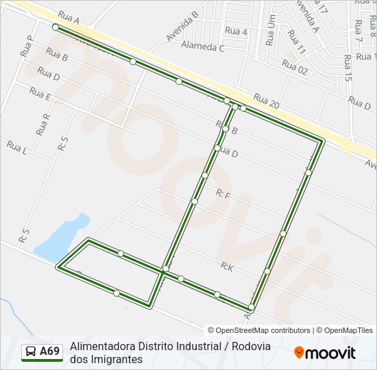 A69 Bus Line Map