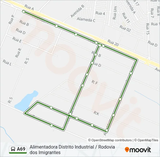 A69 Bus Line Map
