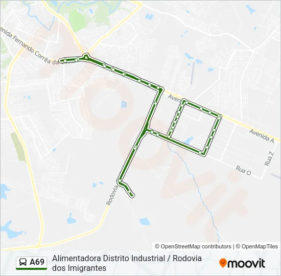A69 Bus Line Map