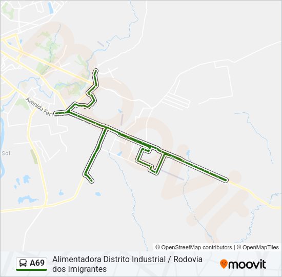 A69 Bus Line Map