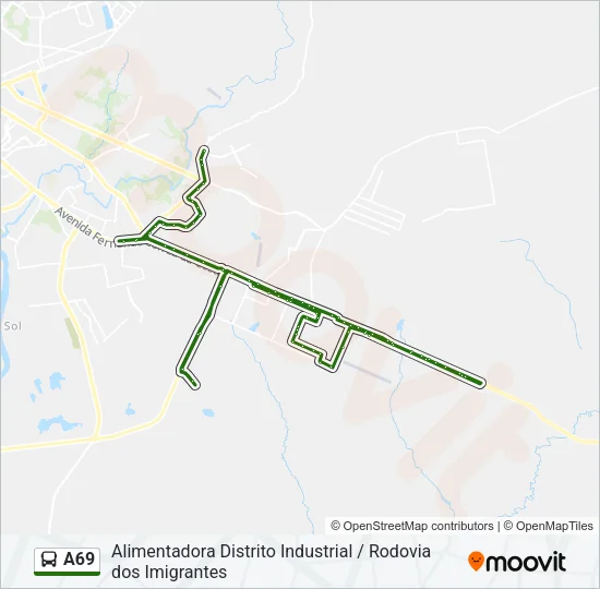 A69 Bus Line Map
