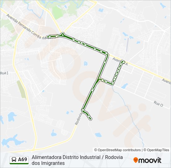 A69 Bus Line Map