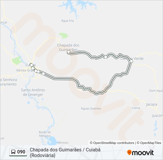 Mapa da linha 090 de ônibus