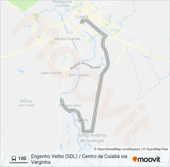 100 Bus Line Map
