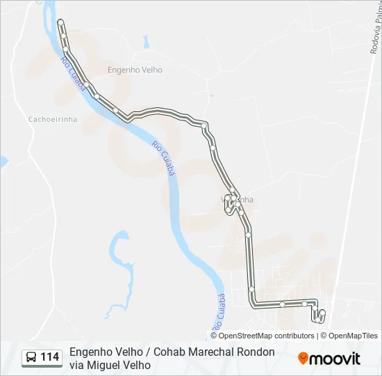 114 Bus Line Map