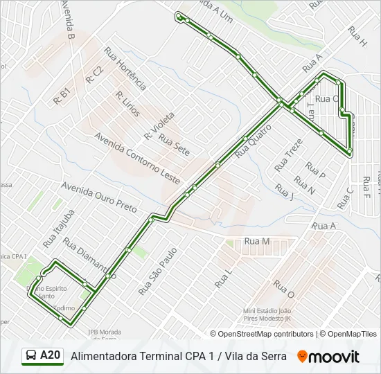 A20 Bus Line Map
