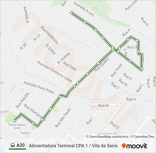 A20 Bus Line Map