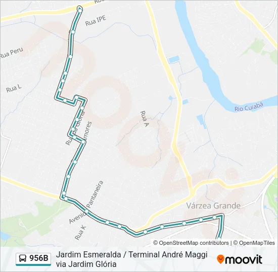956B Bus Line Map